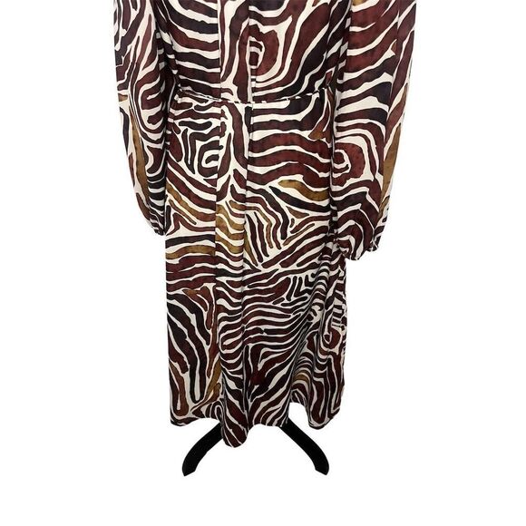 NWT TOMMY BAHAMA FUN ZEN ZEBRA PRINTED MIDI DRESS BROWN/TAN WOMENS SIZE SMALL - Picture 8 of 13